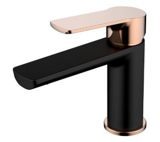 Akemi Basin Mixer Black / Rose Gold
