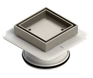 Bermuda Mega Square Tile Insert Floor Waste 100mm Brushed Nickel