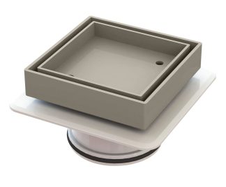 Bermuda Mega Square Tile Insert Floor Waste 80mm Brushed Nickel