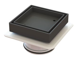 Bermuda Mega Square Tile Insert Floor Waste 80mm Matte Black