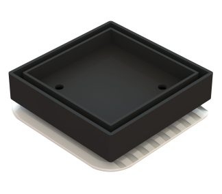 Bermuda Mega Square Tile Insert Floor Waste 50mm Matte black