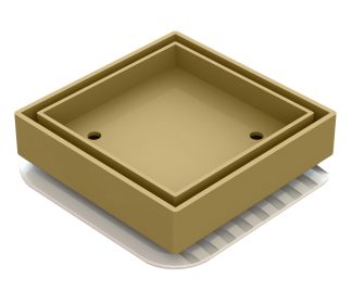 Bermuda Mega Square Tile Insert Floor Waste 50mm Brushed Gold