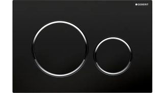 Sigma 20 Dual Flush Round Matte Black With Chrome Trim