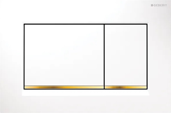 Sigma 30 Dual Flush Square White With Gold Trim