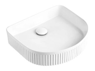 Archie Fluted Basin Gloss White