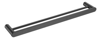 SS Rund Double Towel Rail 800mm Brushed Gun Metal