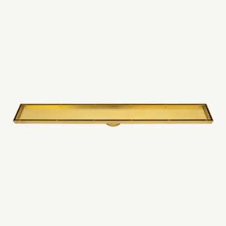 Radiant Tile Insert Floor Grate 900mm Brushed Gold - 74mm