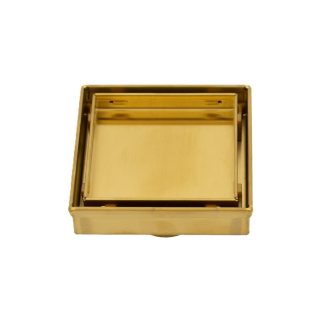 Radiant Square Tile Insert Floor Grate 50mm Brushed Gold