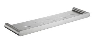 SS Rund Metal Shower Shelf Brushed Nickel