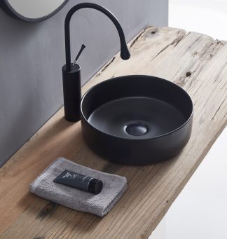 Naga Round Above Counter Basin Matte Black