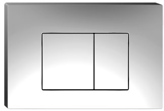 Dual Flush Wall Plate Square Chrome