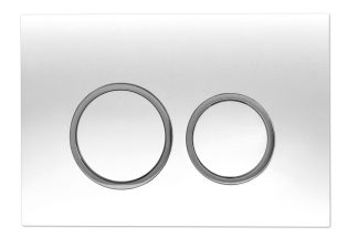 Dual Flush Wall Plate Round Chrome