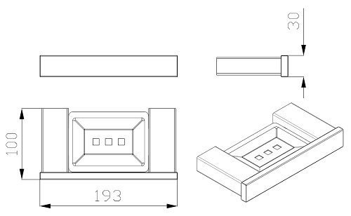 SS Eckig Soap Tray Matte Black - Image 2