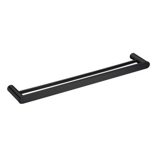 SS Rund Double Towel Rail 600mm Matte Black