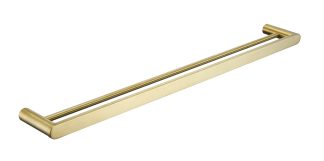 SS Rund Double Towel Rail 800mm Brushed Gold