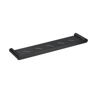 SS Rund Metal Shower Shelf Matte Black