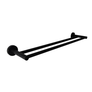 Rund Double Towel Rail 600mm Matte Black