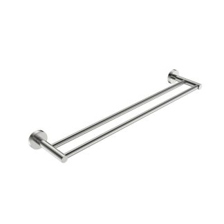 Rund Double Towel Rail 600mm Brushed Nickel