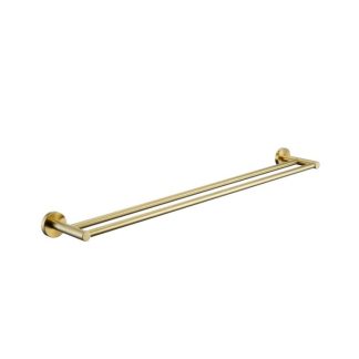 Rund Double Towel Rail 750mm Brushed Gold