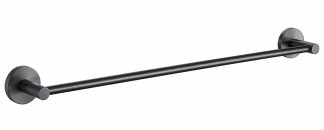 Rund Single Towel Rail 750mm Brushed Gun Metal