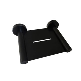 Rund Metal Soap Tray Matte Black