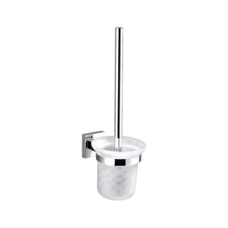 ECKIG Glass Toilet Brush Holder Chrome