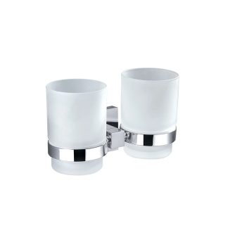 Eckig Double Tumbler Holder Chrome