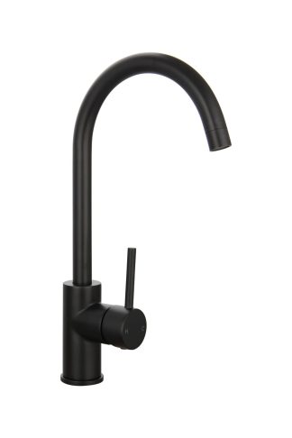 Rund Gooseneck Sink Mixer Matte Black