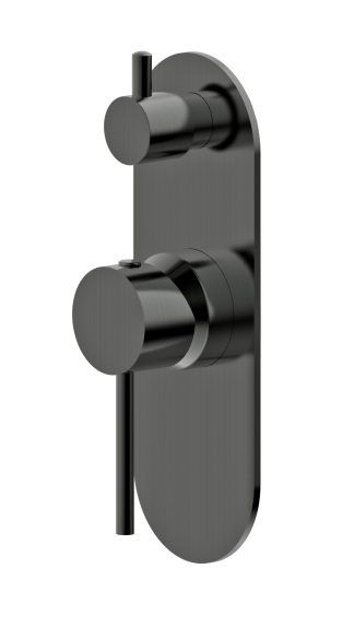Morgan Rund Wall Diverter Mixer Brushed Gun Metal