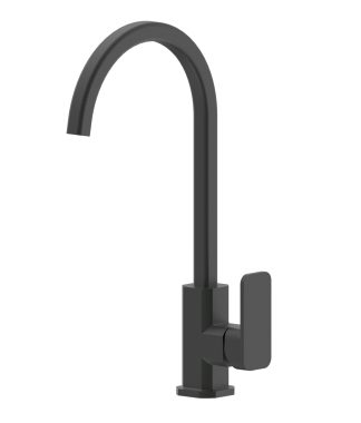 Kasten Gooseneck Sink Mixer Brushed Gun Metal