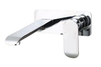 Oval Wall Basin Bath Mixer with Spout Chrome