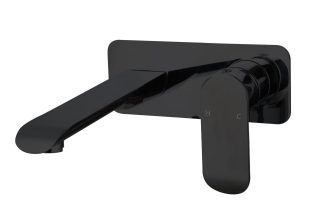 Oval Wall Basin Bath Mixer with Spout Matte Black