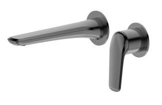 Berlin Basin Bath Wall Mixer Brushed Gun Metal