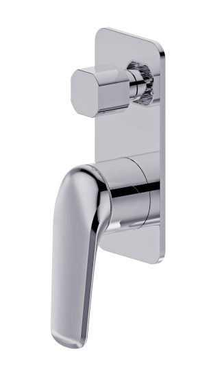 Berlin Square Wall Diverter Mixer Chrome