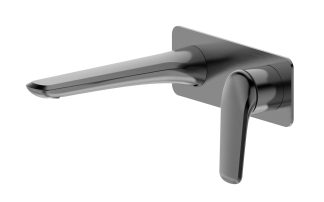 Berlin Square Basin Bath Wall Mixer Brushed Gun Metal
