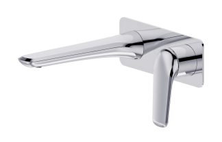 Berlin Square Basin Bath Wall Mixer Chrome