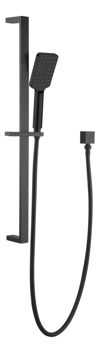 Eckig Square Multifunction Sliding Shower On Rail Matte Black