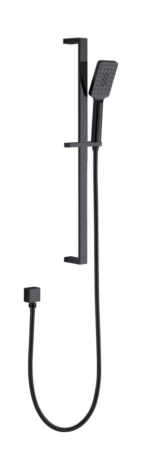 Eckig Square Multifunction Sliding Shower On Rail Brushed Gun Metal