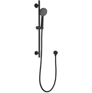 Rund Multifunction Sliding Shower on Rail Matte Black