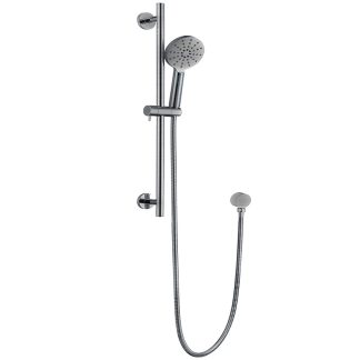 Rund Multifunction Sliding Shower On Rail Brushed Nickel