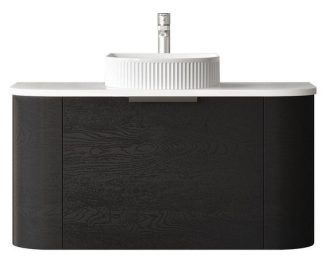 Bondi Black Oak Curve 900 Wall Hung Vanity