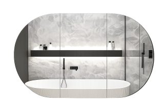 Bondi 1200 Shaving Cabinet Black Oak