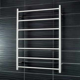 Round Heated Towel Ladder Brushed Satin - Left