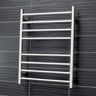 Round Heated Towel Ladder Brushed Stain - Right