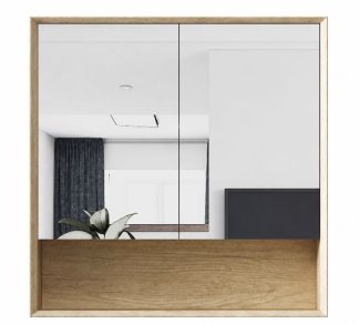 Byron Natural Oak 750mm Shaving Cabinet