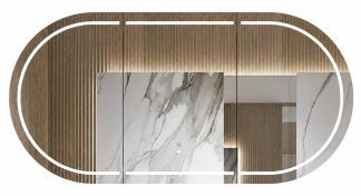 Bondi Led Shaving Cabinet 1800 x 900 Natural Oak Premium Edition