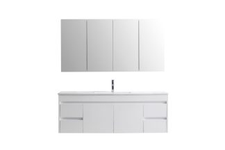 1500mm PVC Vanity Wall Hung Finger Pull Single Bowl