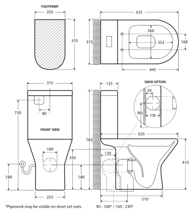 CHICA Rimless Close Coupled Suite P-Trap - Image 5