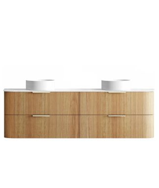 Havana Woodland Oak 1800 Curve Fluted Vanity