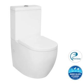 Deluso Rimless Short Projection Toilet Suite Gloss White
